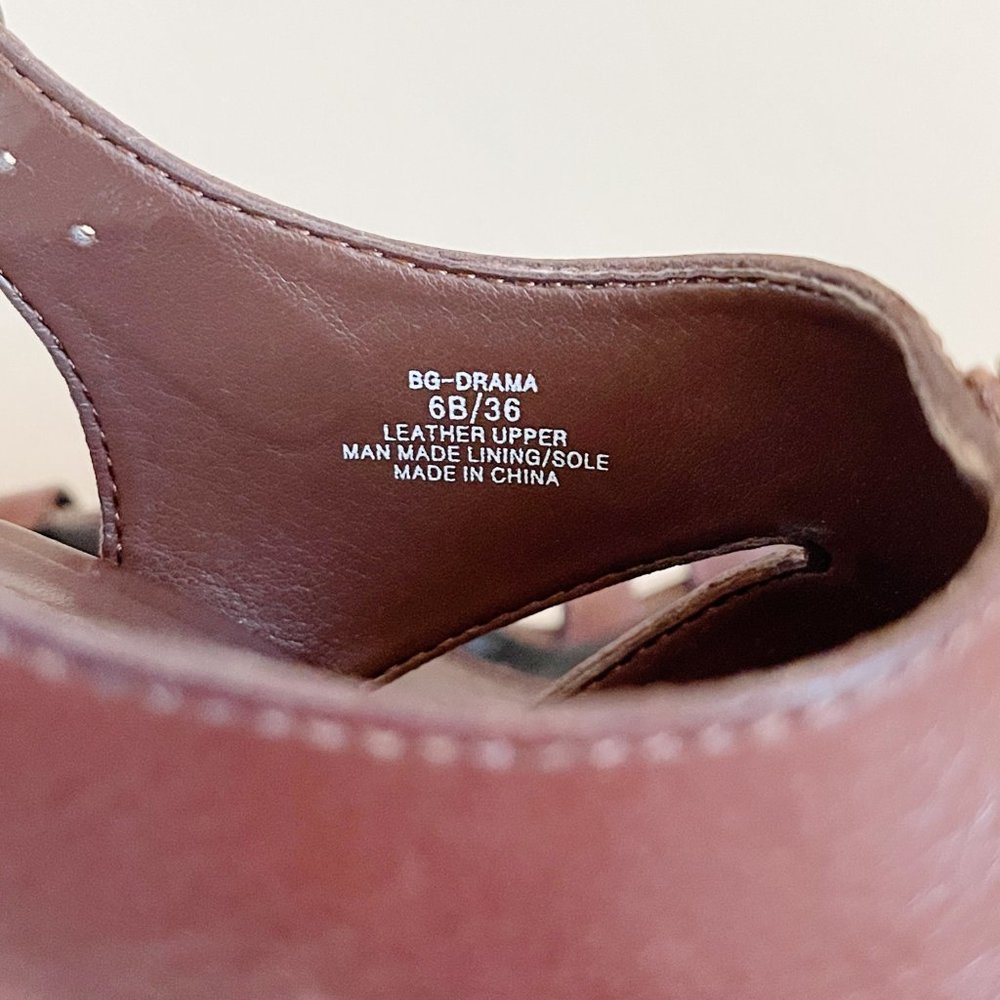 New BCBGeneration Sandals Drama Brown Turquoise Bead Stone Platform Wedge Sz 6 - Picture 13 of 13